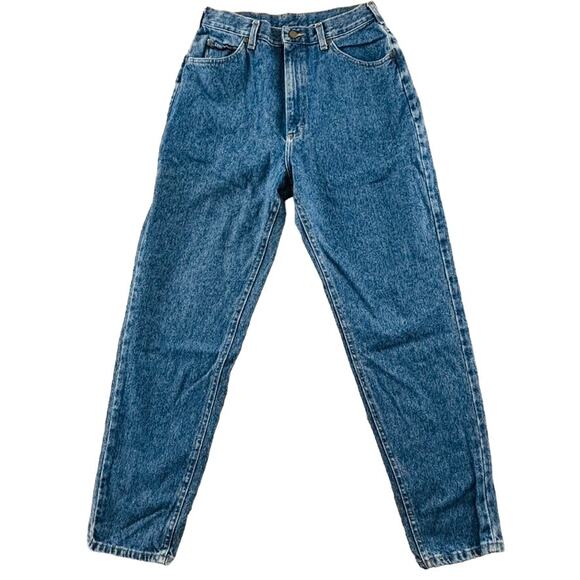 Vintage Lee‎ Mom Jeans 14 High Rise Waist Taper Medium Blue Wash 31" Inseam - Picture 1 of 8